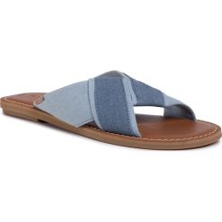 Klapki TOMS - Viviana 10015018 Navy Lightweight Denim. Niebieskie klapki damskie Toms, bez wzorów, ze skóry ekologicznej, bez obcasa, na obcasie. W wyprzedaży za 179,00 zł.