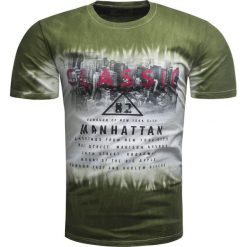 Koszulka męska t-shirt zielony Recea. Zielone koszulki męskie Recea, xl, z nadrukiem, z bawełny, klasyczne, bez kołnierzyka, bez rękawów. Za 39,99 zł.