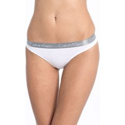 Calvin Klein Underwear - Stringi. Czarne majtki damskie Calvin Klein Underwear, s, z nadrukiem, z elastanu. Za 69,90 zł.