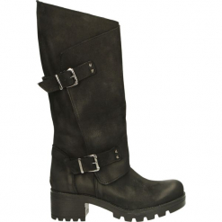 Kozaki - 692 NAB NERO. Czarne buty zimowe damskie Venezia, z nubiku. Za 349,00 zł.