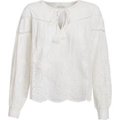 Koszula LOVESHACKFANCY PEASANT. Białe bluzki damskie LoveShackFancy, na imprezę, z haftami, z bawełny, bez kołnierzyka, bez rękawów. W wyprzedaży za 477,00 zł.