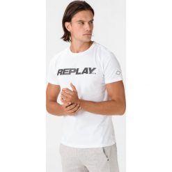 Replay Koszulka Biały. Białe podkoszulki męskie Replay, xxl, z nadrukiem, z bawełny, bez kołnierzyka, krótkie. Za 206,95 zł.