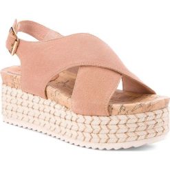 Espadryle EVA MINGE - Soria 3A 18PM1372326ES 221. Różowe klapki damskie Eva Minge, bez wzorów, ze skóry, bez obcasa. W wyprzedaży za 169,00 zł.