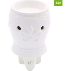 Koszule nocne i halki: Lampy nocne (2 szt.) „Cala” w kolorze białym – 8,5 x 15 x 13 cm