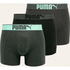 Puma - Bokserki (3-pack). Czarne bokserki męskie Puma, z nadrukiem, z elastanu. Za 139,90 zł.