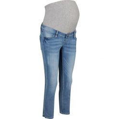 Dżinsy ciążowe 7/8 SKINNY bonprix niebieski "stone". Niebieskie jeansy damskie bonprix, moda ciążowa. Za 99,99 zł.