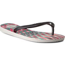 Japonki HAVAIANAS - Slim Tribal 41158421540 Wht/Blk/Pnk. Czarne japonki damskie marki Havaianas, z gumy, na płaskiej podeszwie. Za 99,00 zł.