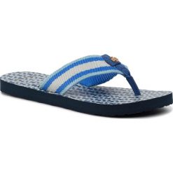 Japonki TORY BURCH - Gemini Link Thin Flip Flop 61715 Bondi Blue/Bondi Blue Gemini Link 410. Niebieskie klapki damskie Tory Burch, bez wzorów, ze skóry ekologicznej, bez obcasa. W wyprzedaży za 259,00 zł.