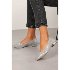 Srebrne baleriny exquisite skórzane ażurowe 1179/2. Szare baleriny damskie EXQUISITE, bez wzorów, bez obcasa. Za 218,99 zł.