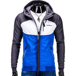 KURTKA MĘSKA PRZEJŚCIOWA SPORTOWA C97 - GRAFITOWA. Szare kurtki sportowe męskie marki Ombre Clothing, s, z poliesteru. Za 89,00 zł.