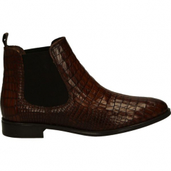 Botki - 995003 CUO252. Brązowe botki damskie na zamek Venezia, ze skóry. Za 299,00 zł.