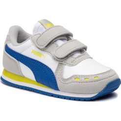 Sneakersy PUMA - Cabana Racer SL V Inf 351980 77 Puma White/Galaxy Blue. Białe trampki chłopięce Puma, bez wzorów, ze skóry ekologicznej, na rzepy. Za 149,99 zł.