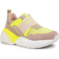 Sneakersy TWINSET - Running 201TCP152 Bic.Ottico/Gial 04830. Brązowe półbuty damskie Twinset, z zamszu. Za 889,00 zł.