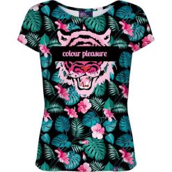 Colour Pleasure Koszulka damska CP-034 259 różowo-zielona r. M/L. Czerwone bluzki damskie marki Colour pleasure, l. Za 70,35 zł.