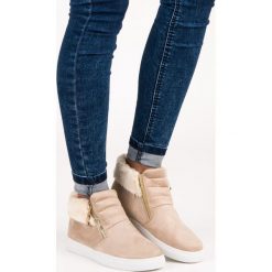 GISELLE beżowe trampki nad kostkę brązowe. Pomarańczowe buty sportowe damskie marki SPORT. Za 58,90 zł.