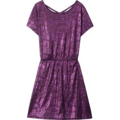 Sukienka na party bonprix fiołkowy. Fioletowe sukienki dziewczęce marki bonprix, bez wzorów, z elastanu, z krótkim rękawem, krótkie, mini, dopasowane. Za 59,99 zł.
