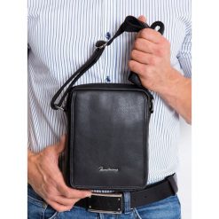 SKÓRZANA TORBA NA RAMIĘ MĘSKA MODEL 52006-NDM PA BLACK. Czarne torby męskie skórzane PIERRE ANDREUS, w paski, ze skóry, eleganckie. Za 149,00 zł.
