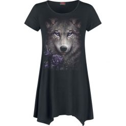 Bluzki z odkrytymi ramionami: Spiral Wolf Roses Koszulka damska czarny