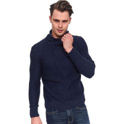 Sweter z luźnym golfem. Niebieskie swetry męskie Top Secret, na zimę, m, bez wzorów, z dzianiny, z golfem, bez kaptura. Za 139,99 zł.