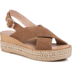 Espadryle LASOCKI - P543 Brown. Pomarańczowe espadryle damskie Lasocki, bez wzorów, ze skóry, bez obcasa, na obcasie. Za 169,99 zł.