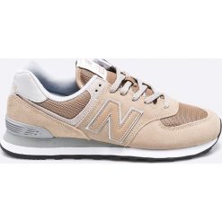New Balance - Buty ML574EBE. Brązowe halówki męskie marki New Balance, z materiału, na sznurówki. W wyprzedaży za 269,90 zł.