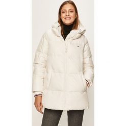Tommy Hilfiger - Kurtka puchowa. Białe kurtki damskie s, z elastanu, krótkie. Za 1399,00 zł.
