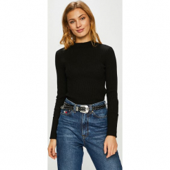 Vero Moda - Sweter. Czarne swetry damskie Vero Moda, s, bez wzorów, z bawełny, bez rękawów, bez kaptura. W wyprzedaży za 79,90 zł.