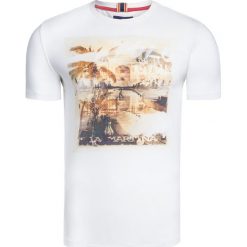 T-shirt LA MARTINA HAMMOND Biały. Białe t-shirty męskie marki La Martina, z nadrukiem, z bawełny, wakacyjne, z okrągłym kołnierzem. W wyprzedaży za 186,00 zł.