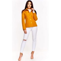 Krótka elegancka kurtka na guziki. Kurtki damskie e-margeritka.pl, bez wzorów, z wiskozy, eleganckie, krótkie, bez kaptura. Za 229,99 zł.