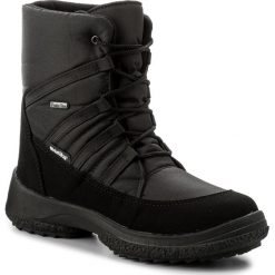 Śniegowce MANITU - 990669 Schwarz 1. Czarne kozaki damskie Manitu, na zimę, z tworzywa sztucznego, bez obcasa, bez zapięcia. W wyprzedaży za 239,00 zł.