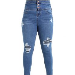 New Look Curves CORSET BUTTON Jeans Skinny Fit pottery blue. Niebieskie rurki damskie New Look Curves, z elastanu. W wyprzedaży za 135,20 zł.