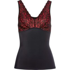 Top shape Level 2 bonprix czarno-czerwony. Czarne topy damskie bonprix, bez wzorów, z koronki, bez kołnierzyka. Za 84,99 zł.