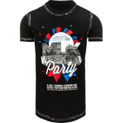T-shirty męskie z nadrukiem: T-shirt męski z nadrukiem czarny (rx1787)