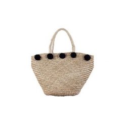 Koszyk Tulum. Czarne torebki klasyczne damskie White sands, bez wzorów, z bawełny, boho, małe, z pomponami. Za 299,00 zł.
