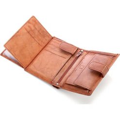 Skórzany portfel męski Bag Street GA185 brązowy - Brązowy. Pomarańczowe portfele męskie Bag Street, bez wzorów, ze skóry. Za 39,99 zł.
