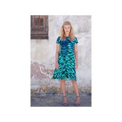 LAGUNA sukienka. Różowe sukienki damskie dzianinowe marki Yes to dress by bożena karska, m, sportowe, z krótkim rękawem, krótkie, mini, rozkloszowane. Za 330,00 zł.