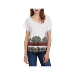 Desigual Koszulka damska z krótkim rękawem TS Uma Blanco 19SWTKA3 1000 (rozmiar S). Koszulki damskie Desigual, s, bez wzorów, bez kołnierzyka. W wyprzedaży za 110,00 zł.