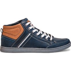 Trampki męskie: BUTY MĘSKIE TRAMPKI WYSOKIE T198 – GRANATOWE