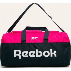 Reebok - Torba. Niebieskie torebki damskie sportowe Reebok, w paski, z poliesteru, sportowe, na ramię, bez dodatków. Za 99,90 zł.