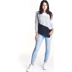 Sweter o asymetrycznym kroju multikolor. Swetry damskie Tagless, m, bez wzorów, bez rękawów, bez kaptura. Za 97,85 zł.