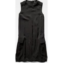 G-Star Raw - Sukienka. Szare sukienki damskie G-Star RAW, na co dzień, s, bez wzorów, z bawełny, retro, z okrągłym kołnierzem, bez rękawów, mini, proste. W wyprzedaży za 399,90 zł.