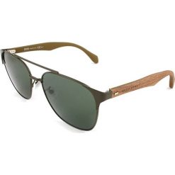 Męskie okulary przeciwsłoneczne w kolorze brązowo-oliwkowym. Pomarańczowe okulary przeciwsłoneczne męskie marki Hugo Boss Sunglasses, z tworzywa sztucznego, wakacyjne. W wyprzedaży za 279,95 zł.