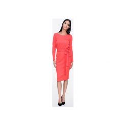 Mosali -Elegancka Sukienka Wiązana w Pasie M028. Czarne długie sukienki marki Mosali, m, z materiału, biznesowe. Za 139,00 zł.