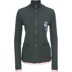 Sweter rozpinany 2 w 1, długi rękaw bonprix antracytowo-jasnoróżowy. Szare kardigany damskie bonprix. Za 34,99 zł.