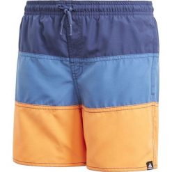 Kąpielówki męskie: Adidas Kąpielówki juniorskie YB CB SH niebiesko-pomarańczowe r. 176 cm (CV5212)