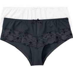 Figi "panty" (2 pary) bonprix ecru-czarny. Białe panty damskie bonprix. Za 39,98 zł.