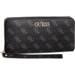 Duży Portfel Damski GUESS - Large Zip Around SWSG72 95460 COA. Czarne portfele damskie marki Guess, z aplikacjami, ze skóry ekologicznej. Za 279,00 zł.