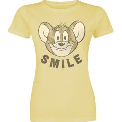 Tom & Jerry Jerry - Smile Koszulka damska żółty. Żółte bluzki damskie Tom & Jerry, l, z nadrukiem, z okrągłym kołnierzem. Za 54,90 zł.