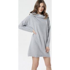 Ciemnoszara Sukienka Savageia. Szare sukienki damskie Born2be, s, bez wzorów, z jeansu, klasyczne, z golfem, bez rękawów, długie. Za 99,99 zł.