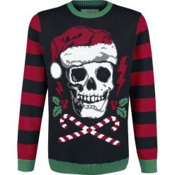 Ugly Christmas Sweater Totenkopf Sweter z dzianiny czarny. Czarne swetry klasyczne męskie marki Ugly Christmas Sweater, s, z dzianiny, z okrągłym kołnierzem. Za 184,90 zł.